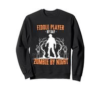 Joueur de Violon par Day Zombie by Night Funny Halloween Music Sweatshirt