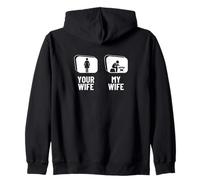 Joueur d'échecs avec Inscription « Your Wife My Wife Husband » Sweat à Capuche