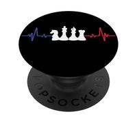 Joueur d'échecs Échecs échiquier Chess Battement du cœur PopSockets PopGrip Adhésif