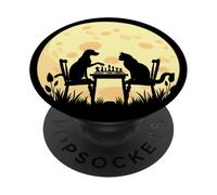 Joueur d'échecs, échiquier Chat, Chien et Hommes d'échecs Amusants PopSockets PopGrip Adhésif