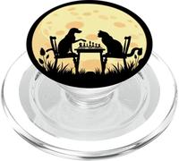 Joueur d'échecs, échiquier Chat, Chien et Hommes d'échecs Amusants PopSockets PopGrip pour MagSafe