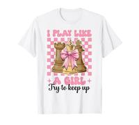 Joueur d'échecs Master Chess Girl Coquette I Play Like A Girl T-Shirt