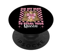 Joueur d'échecs Master Chess Girl on My Way to Steal Your Queen PopSockets PopGrip Adhésif