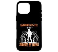 Joueur d'harmonica de Day Zombie by Night Fun Halloween Music Coque pour iPhone 16 Pro Max