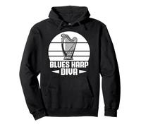 Joueur D'harmonica Drôle Blues Harp Diva Harmonica Sweat à Capuche