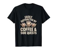 Joueur Facilement distrait par Le café et Les quêtes Secondaires T-Shirt