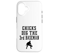 Joueur Graphique Chicks Dig The 3rd Third Baseman Funny Saying Coque pour iPhone 16