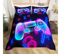 Joueur Imprimer Parure de lit Jeux Jeu vidéo Parure de lit 140 x 200 cm Gamepad Hexagon Jeu Symbole Housse de couette Ensemble pour enfants Enfants Garçons Filles Microfibre Décor de chambre