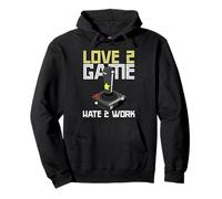 Joueur pour Adultes à l'ancienne Love 2 Game Hate 2 Work Sweat à Capuche