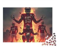 Joueurs de Football Américain Esprit d'équipe Puzzle 1000 Pièces Puzzle pour Adultes Ambiance Stade Décoration Idée Cadeau 52x38cm/1000pcs