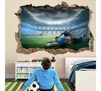 Joueurs de stade de rugby 3D Wall Art Sticker Mural Sticker Enfants Garçons Chambre Décor 3D Stickers Muraux Personnalisés 60X90CM