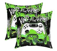 Joueurs Housses de Coussin Lot De 2 Taie Oreiller Doux Gaming Taies d'oreiller 60x60cm Jeuxpad Décor Modern Jeux Console Controller Décorative Graffiti Illustré Housse Coussin