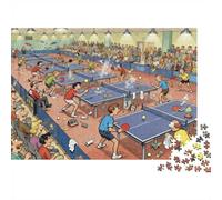 Joueurs Tennis Table Public Puzzle, 1000 Pcs Jeu Intérieur Adulte | 38x26cm Carton, Exercice Mental, Assemblage Facile, Amateurs De Puzzles, Réduction Du Stress