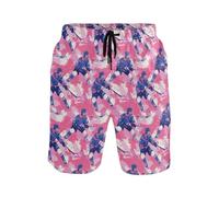 Joueuse De Hockey Roses Grunge Short De Plage Homme Séchage Rapide Short De Bain Homme Taille Elastique Shorts De Sport pour Surf Piscine Sport L