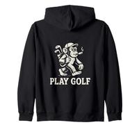 Jouez au Golf - Singe fumant Un Cigare - Drôle - Noir et Blanc Sweat à Capuche