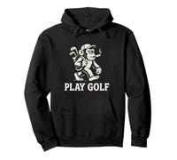 Jouez au Golf - Singe fumant Un Cigare - Drôle - Noir et Blanc Sweat à Capuche