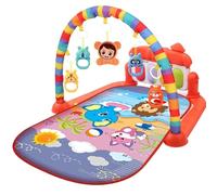 Jouez un tapis pour les bébés, 76x56cm Cartoon Baby Play Mat avec de la musique, des légers et des hochets, Tummy Time Babies Activity Mats pendant 0-12 mois (rouge)