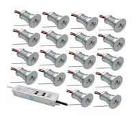 JOUFNING 18PCS Spot Encastré - Éclairage Paysager 1W, Mini Spot LED, Spot De Plafond 12V CC pour Chambre Ou Cuisine, Éclairage Discret pour Armoires, Cave À Vin, Camping-Car(Blue,30°)