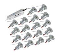 JOUFNING 18PCS Spot Encastré - Éclairage Paysager 1W, Mini Spot LED, Spot De Plafond 12V CC pour Chambre Ou Cuisine, Éclairage Discret pour Armoires, Cave À Vin(Red,30°)