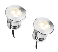 JOUFNING 2PCS Lampe Jardin Enterré - Spot Encastrable LED Exterieur, Spots LED Enterrés 12 V-24 V CC, 3 W Étanches IP68, en Acier Inoxydable, pour Fontaine De Piscine(Warm Light)