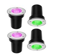 JOUFNING 4PCS Lumière Jardin Enterré - Spot Encastrable LED Exterieur, Spot Encastré De Sol Étanche IP65, Éclairage De Jardin Basse Tension 12 V-24 V, avec Télécommande(3W(220V))