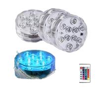 JOUFNING 4PCS Lumières LED Submersibles - Éclairage RGB Étanche IP68 pour Piscine, Éclairage Paysager sous-Marin, pour Aquarium, Vase, Baignoire, Décoration d'halloween, De Noël