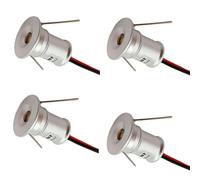 JOUFNING 4PCS Projecteur LED À Faisceau Lumineux, Mini Éclairage Paysager DC12 V 1 W, Lampe Encastrée pour Vitrine D'intérieur, Comptoir, Plafond, pour Escalier, Placard, Couloir(Warm White,120°)