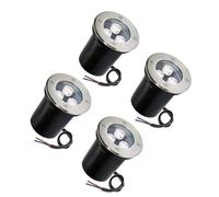 JOUFNING 4PCS Spots LED De Sol pour Paysage - Spots D'extérieur Ronds Enterrés 3 W, Spot Encastré en Acier Inoxydable Étanche IP67, Spots LED pour Puits(White Light,3W(24V))