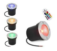 JOUFNING 4PCS Spots LED D'extérieur Basse Tension 12 V-24 V, Lampe Jardin Enterré Encastrés IP65, avec Télécommande, pour Terrasse De Villa(3W(12V))