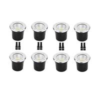 JOUFNING 8PCS Spots D'extérieur Enterrés - Lampe LED De Jardin Étanche IP67, Lampe LED Encastrée Basse Tension 12 V CA, pour Éclairage D'allée, De Terrasse, D'allée Ou De Marches(10W(12V))
