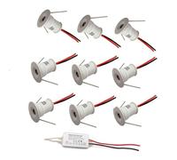 JOUFNING 9PCS Spot Encastré 1W pour Plafond, Éclairage Mural Et De Plafond Dissimulé, Spots LED avec Transformateur, pour Vitrines, Présentoirs Et Éclairage Décoratif(12v-Blue,30°)