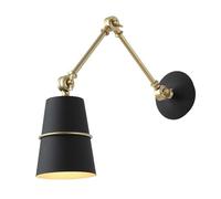 JOUFNING Applique Murale Industrielle À Bras Articulé - Lampe De Chevet Réglable, Lampe Murale Simple pour Fond De Télévision, pour L'éclairage De Cuisine Ou De Salon De Style Campagnard(Black)