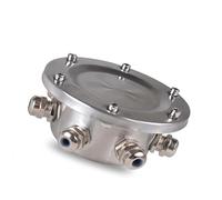 JOUFNING Boîte De Jonction Submersible en Acier Inoxydable pour Bassin - IP68, Étanche, 1 À 6 Voies, Tête De Transition pour Éclairage De Fontaine De Piscine(1 in 1 Out)