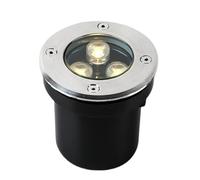 JOUFNING Éclairage Paysager Extérieur, Spot Encastré en Acier Inoxydable, Lampadaire Encastré Étanche IP67, Projecteur Rond AC85-265V pour Pelouse, Terrasse, Garage Ou Villa(Green Light,3 W)