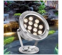 JOUFNING Eclairage sous Marin - Spot LED 12 V, Lumière De Fontaine sous-Marine Étanche IP68, Paysage Extérieure À Rotation Réglable, pour Décorations Fête Piscine D'aquarium(White,24W)