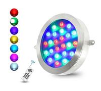 JOUFNING Éclairage Submersible pour Fontaine, Éclairage LED pour Piscine, Éclairage Paysager en Acier Inoxydable, Étanche IP68, Éclairage sous-Marin pour Parc, Place, 12/24 V(9w(AC24V))