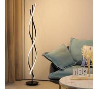 JOUFNING Lampadaire LED Incurvé, Lampadaires en Spirale pour Salon, Lampadaires d'angle Créatifs À Intensité Variable avec Télécommande, Lampe De Lecture sur Pied pour Chambre(Black)