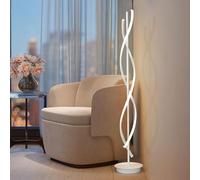 JOUFNING Lampadaire LED Incurvé, Lampadaires en Spirale pour Salon, Lampadaires d'angle Créatifs À Intensité Variable avec Télécommande, Lampe De Lecture sur Pied pour Chambre(White)