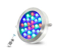 JOUFNING Lampe Submersible pour Fontaine AC12V/24V - Lampe LED pour Piscine, Éclairage Paysager en Acier Inoxydable, Étanche IP68, avec Projecteurs Télécommandés(24W(AC24V))