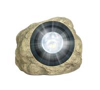 JOUFNING Lampes Solaires en Pierre pour Jardin, Éclairage Paysager Au Sol - Projecteur Extérieur Étanche À Enterrer, Lampe Décorative en Pierre, pour Cour, Terrasse Ou Allée(Stone Color)