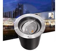 JOUFNING Lumière Jardin Enterré - 24V CA Spot Encastrable LED Exterieur, Spots LED en Acier Inoxydable pour Paysage, Spots LED Encastrés À Angle Réglable Et Étanches IP67(Warm White Color,7W)
