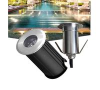JOUFNING Lumière Jardin Enterré - Projecteur LED sous-Marin, 12V Lumière LED Submersible, Projecteur Encastré LED Basse Tension IP68 De Petite Taille, pour Jardin, Terrasse(Red Light,1w-52mm)