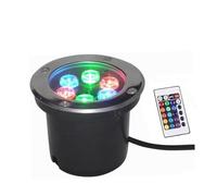 JOUFNING Lumière Jardin Enterré - Projecteur LED Submersible pour Fontaine, Éclairage De Piscine Encastré, AC 12 V/24 V, Étanche IP68, Éclairage Paysager Au Sol, avec Télécommande(24V,9w)