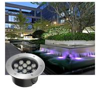 JOUFNING Lumière LED Submersible - Lumière Jardin Enterré, Éclairage De Paysage Encastré Étanche IP68, Éclairage De Bassin Basse Tension AC 24 V, pour Terrasse, Villa(Green,5W)