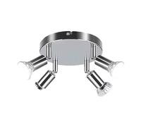 JOUFNING Plafonnier De Cuisine, Spots Encastrés en Fer avec Longue Tige, Éclairage Industriel LED Orientable pour Couloir, Éclairage Intérieur De Bar À Intensité Variable(White,4-Head Spotlight)