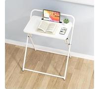 JOUFNING Pliant Table De ConféRence, Table De Chevet avec Porte-Cartes, Bureaux De Réunion/Formation Simples, pour Petits Espaces dans Les Établissements Scolaires(White,65 * 47 * 79CM)