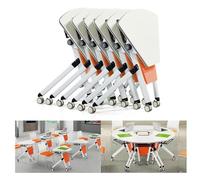 JOUFNING Pliant Table De ConféRence - Table De Formation À Plateau Rabattable avec roulettes Silencieuses, pour La Formation Mobile en Salle De Bureau