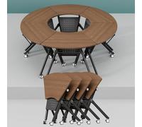 JOUFNING Pliant Table De ConféRence, Table De Formation Moderne en Forme D'éventail, Tables De Réunion Modulaires Et Empilables Mobiles pour Séminaires Et Réunions, pour Bureaux(4)