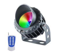 JOUFNING Projecteur LED COB D'extérieur - Éclairage Paysager RVB 18 W À Changement De Couleur, Éclairage De Jardin Étanche IP65 avec Télécommande, pour Arbre, Drapeau, Mur, Pelouse