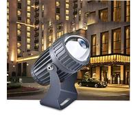 JOUFNING Projecteurs LED 10 W, Étanches IP66, Éclairage Paysager Au Sol, Faisceau Étroit Longue Portée, pour Éclairage Mural, Idéal pour Les Fêtes Et Les Panneaux D'affichage(Warm White,24V)